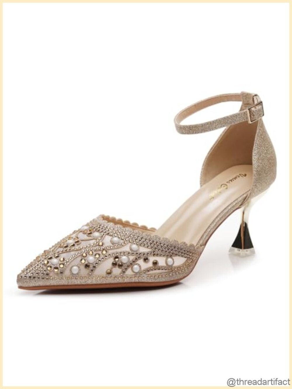 D'Orsay Ankle Strap Kitten Heel Pointed Toe Pump